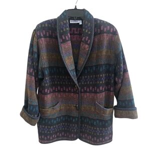 David Brooks Colorful Striped Women's Blazer
